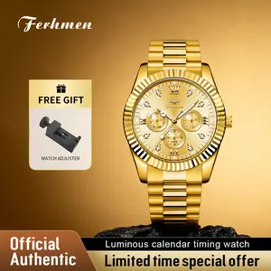 Ferhmen Men's Luxury Business Watch | Round Dial Mechanical-Quartz Timepiece | Stylish Dress Watch for Parties & Daily Wear | Premium Gift Box | Best Birthday Gift for Men 2026