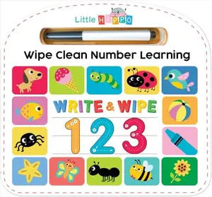 USED-Write & Wipe 123 - Children's Illustrated Novelty Learning Board Book - Wipe Clean - Educational - Numbers and Counting (Wipe Clean First Skills Learning Series: Includes Dry-Erase Marker) by Little Hippo Books (Unknown)