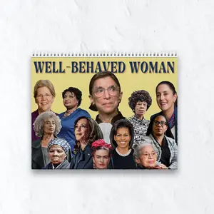 Well-Behaved Woman Calendar 2026, Feminist Calendar 2026, Happy New Year Canlendar, Gift for Kamala Supporter, New Year Gift