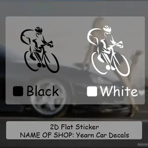 Sticker black and white simple wind rider silhouette, dynamic display of cycling charm Transparent vinyl decal