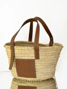 Pre-owned Fabrics Bucket Bag LOEWE Raffia Handbag Basket Bag
