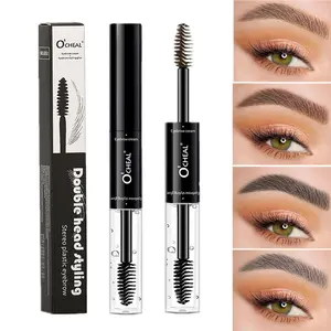 Dual-Head Eyebrow Dye + Brow Gel, Brow Styling Gel, Long-Lasting Waterproof Sweatproof, Coffee Colors, Perfect for Defined Brows
