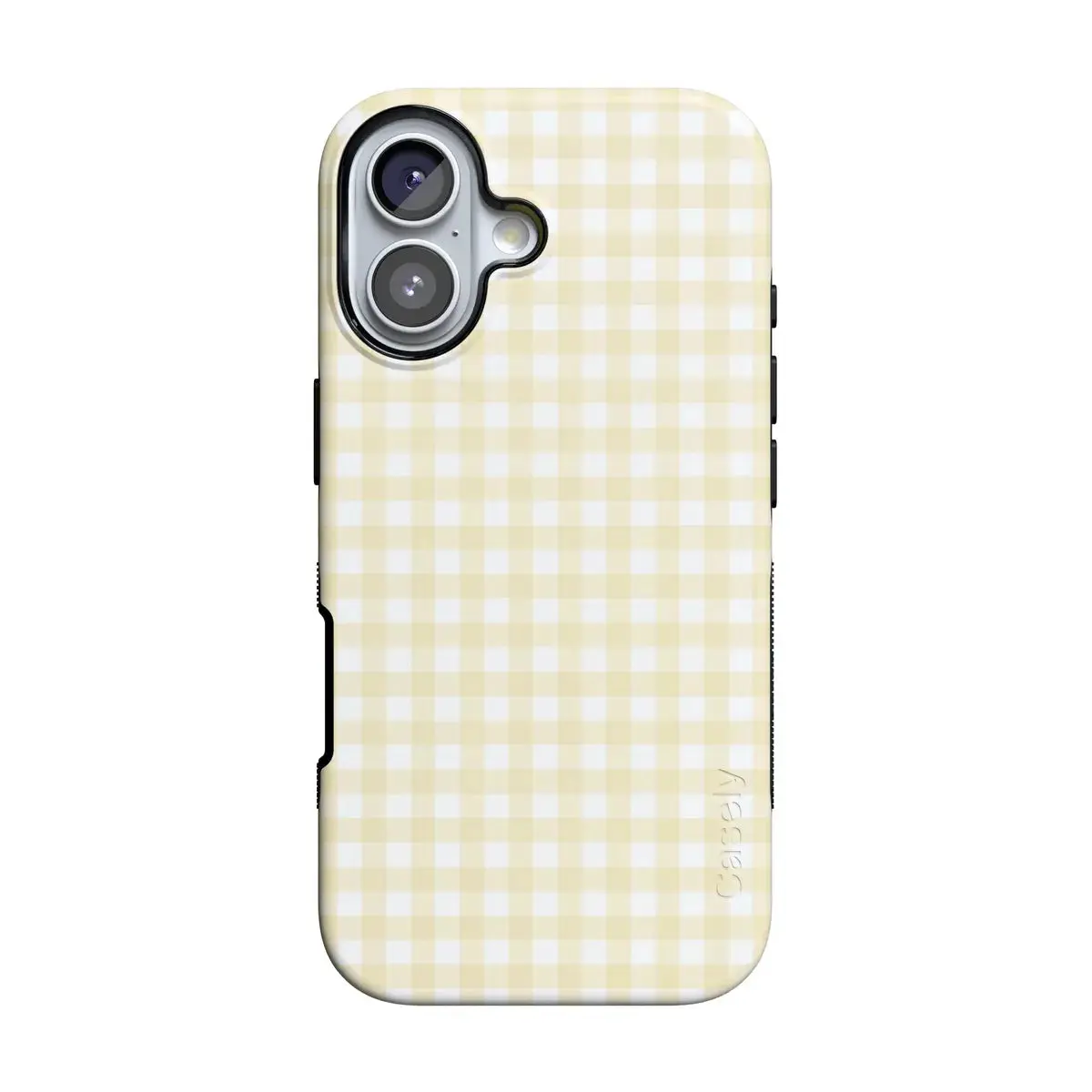 Casely iPhone 17 Case | Pastel Picnic | Yellow Gingham | Bold Protective Design | Compatible with MagSafe
