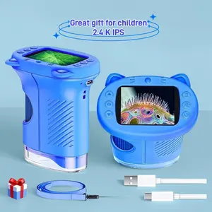 1000X Handheld Microscope with 4K 2.4'' IPS Screen, Rechargeable Portable STEM Gift for Kids Ages 3+