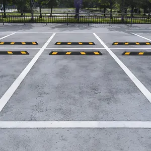 72" Heavy Duty Rubber Parking Curb – Extra-Long Garage Floor Wheel Stopper with Bright High-Visibility Yellow Reflective Stripes – Durable Parking Bumper Ideal for Cars, Trucks, RVs, Trailers & Garage Parking Guidance