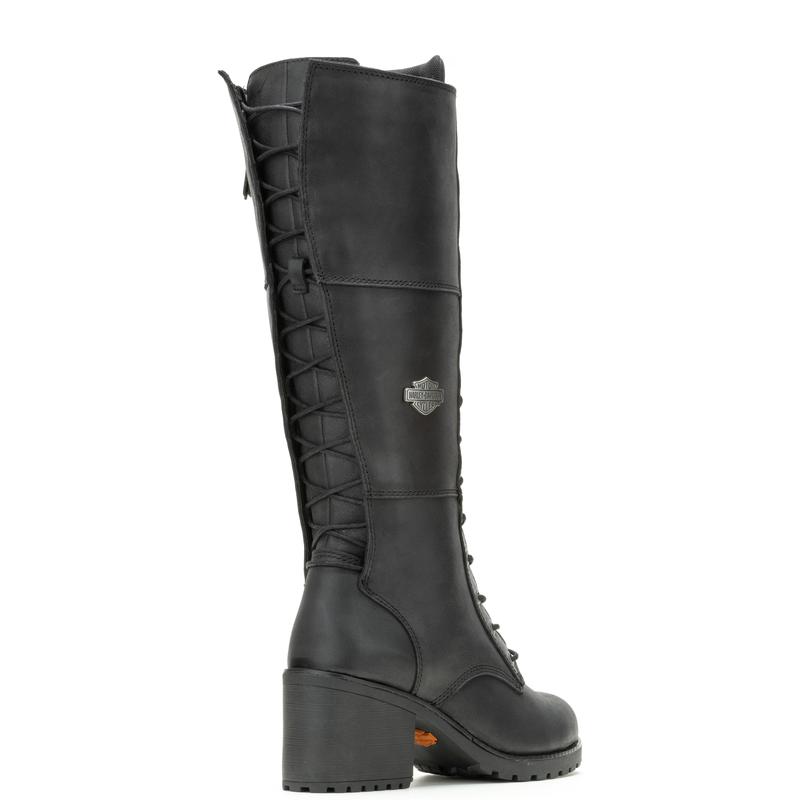 Harley-Davidson Aldona 14" Lace D87270 Womens Black Leather Motorcycle Boots