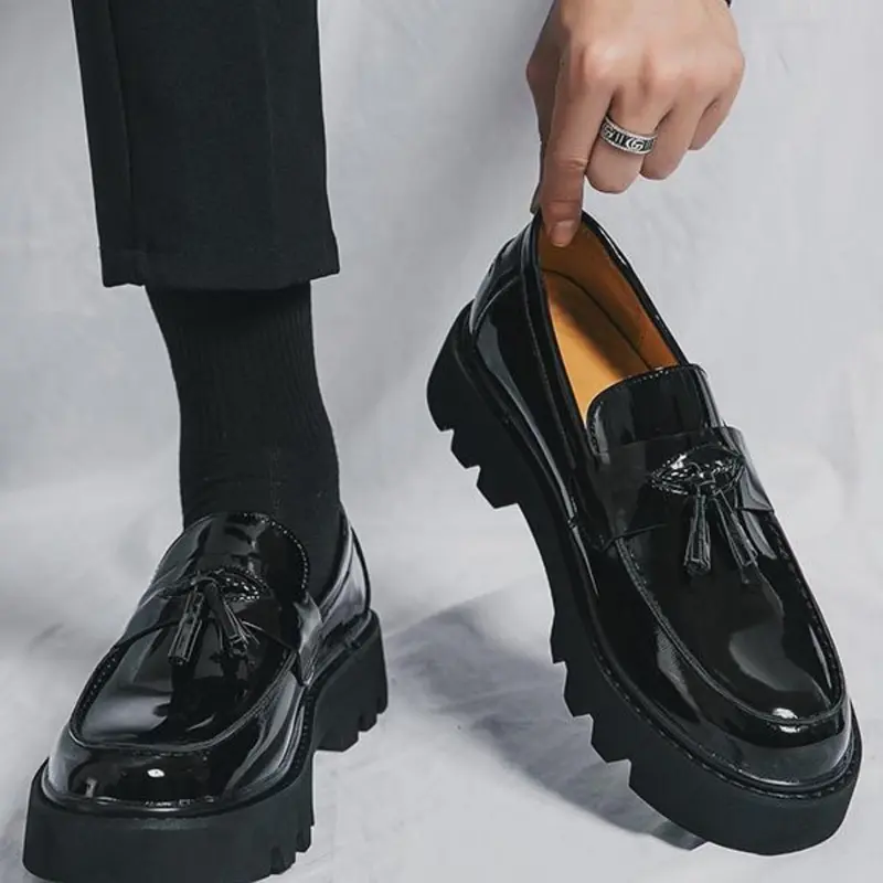 Men's Fashionable Tassel Decor Low Top Loafers, Tassel Design Loafers, Casual Comfortable Round Toe Classic Slip On Loafers for Daily Wear, Male All-match Shoes for Daily Wear, PU Leather Footwear