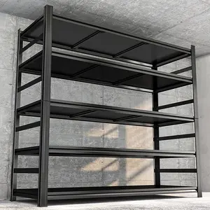 72" H Garage Shelving Unit and Storage, 47.2" W Heavy-Duty Adjustable Shelf Easy Assembly, 5-Tier Steel Shelves for Storage, Metal Garage Shelving for Industrial, Warehouse, Basement, Pantry, Black racking standingshelves