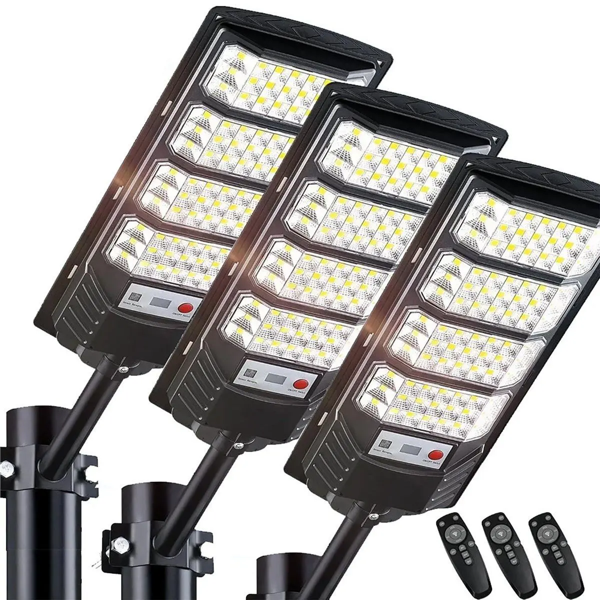 3 PACK High- Solar Street Lights Outdoor with Motion Sensor, Remote Control