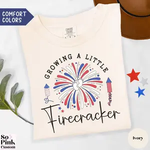 Comfort Colors® Growing A Little Firecracker Shirt Pregnancy Announcement Shirt Pregnant 4th Of July Shirt Baby Announcing Pregnancy Shirt