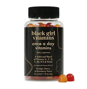 Black Girl Vitamins Once a Day - Womens Multivitamin Gummy - 30 Day Supply, Strawberry