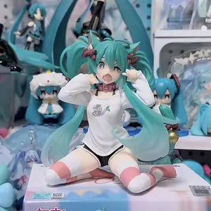 2026 New set 12cm Anime Hatsune Miku Action Figure with Cat Ear Long Sleeve Clothes PVC Model Toy for Children Gift Collectible
