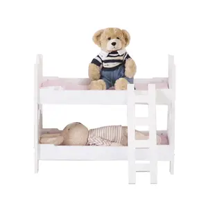 Factory wholesale wooden doll furniture: bunk beds, rocking beds, 18-inch doll simulation small beds, children’s toy beds.