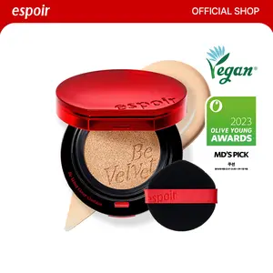 [22 Shades] Espoir Be Velvet Cover Cushion Foundation 13g - Flawless Coverage, Waterproof, Natural Coverage, 24Hr Long Lasting, Like Your Own Skin, Semi Matte without Dryness, Anti Oxidation, K-Beauty, K-Cushion