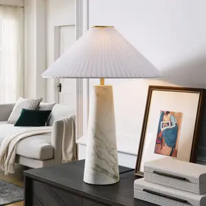 Nera Marble Table Lamp in White
