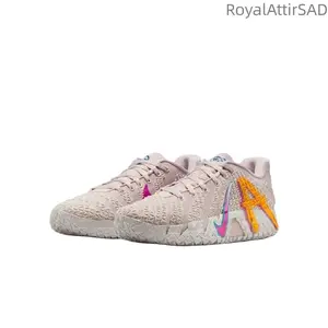Light pink retro anti-slip and wear-resistant vintage basketball shoes