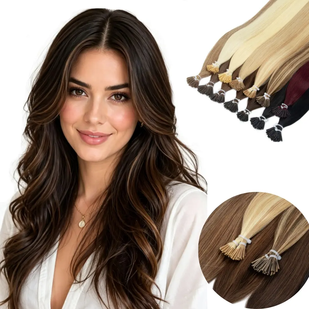 High Grade I-Tip Keratin Fusion Remy Human Hair Extensions 12-20In, 30g/Pack, Soft Thick Low Shedding Real Hair For Women Salon & Everyday Styling