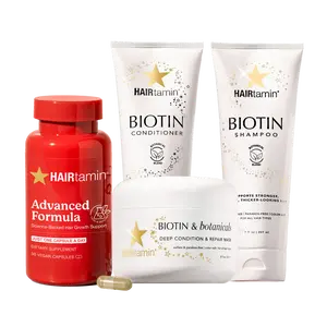 HAIRtamin Advanced Hair Growth Kit - Biotin Shampoo & Conditioner, Hair Mask, One Month Supply of Advanced Formula for Stronger Thicker Shinier Hair
