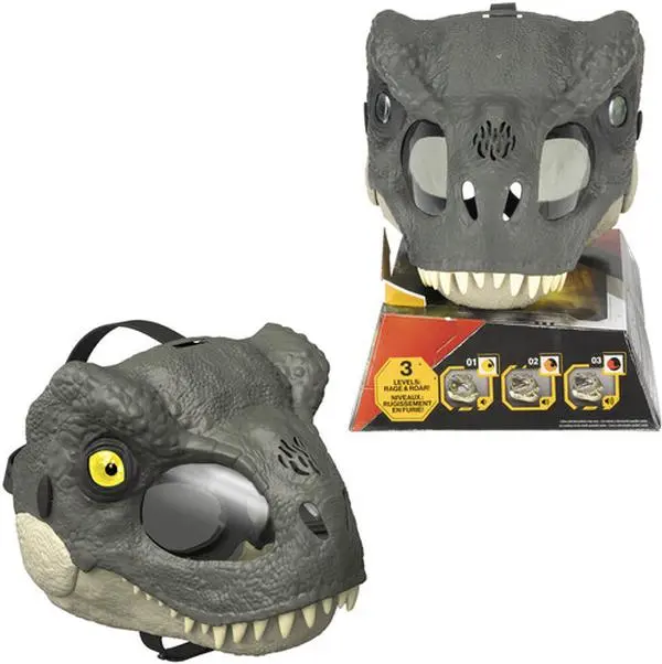 Jurassic World: Rebirth Rage 'N Roar Tyrannosaurus Rex Mask Collectible - Eye-Lit, Comfortable Strap, Figurine/Statue, Ideal Gift for Entertainment Collectors, Light