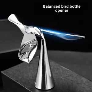 Bird Bottle Opener Floating Tumbler Balance Metal Creative Ornament Little Bird Beer Opener