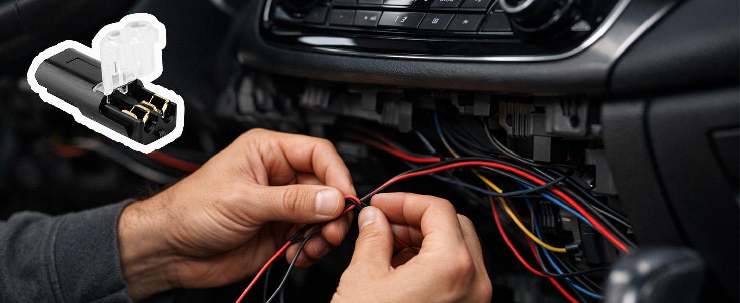 100PCS 18-22 AWG Quick Splice Wire Connectors, 2-Pin Locking Electrical Terminals for Automotive, LED Lighting & DIY Wiring Repairs,light strip connector fast connect plug