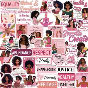 Black Girl Vision Board Stickers 50Pcs Black Women Stickers for Vision Board Supplies Kits, Motivational Inspirational Quote Decals, Planner Jounal Scrapbook Decals for Adults Teens Girls