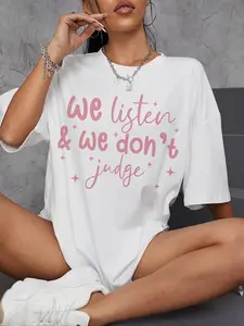 We Listen and We Don't Judge Tshirt ,Funny Shirt,Trending T-Shirt Top Womenswear