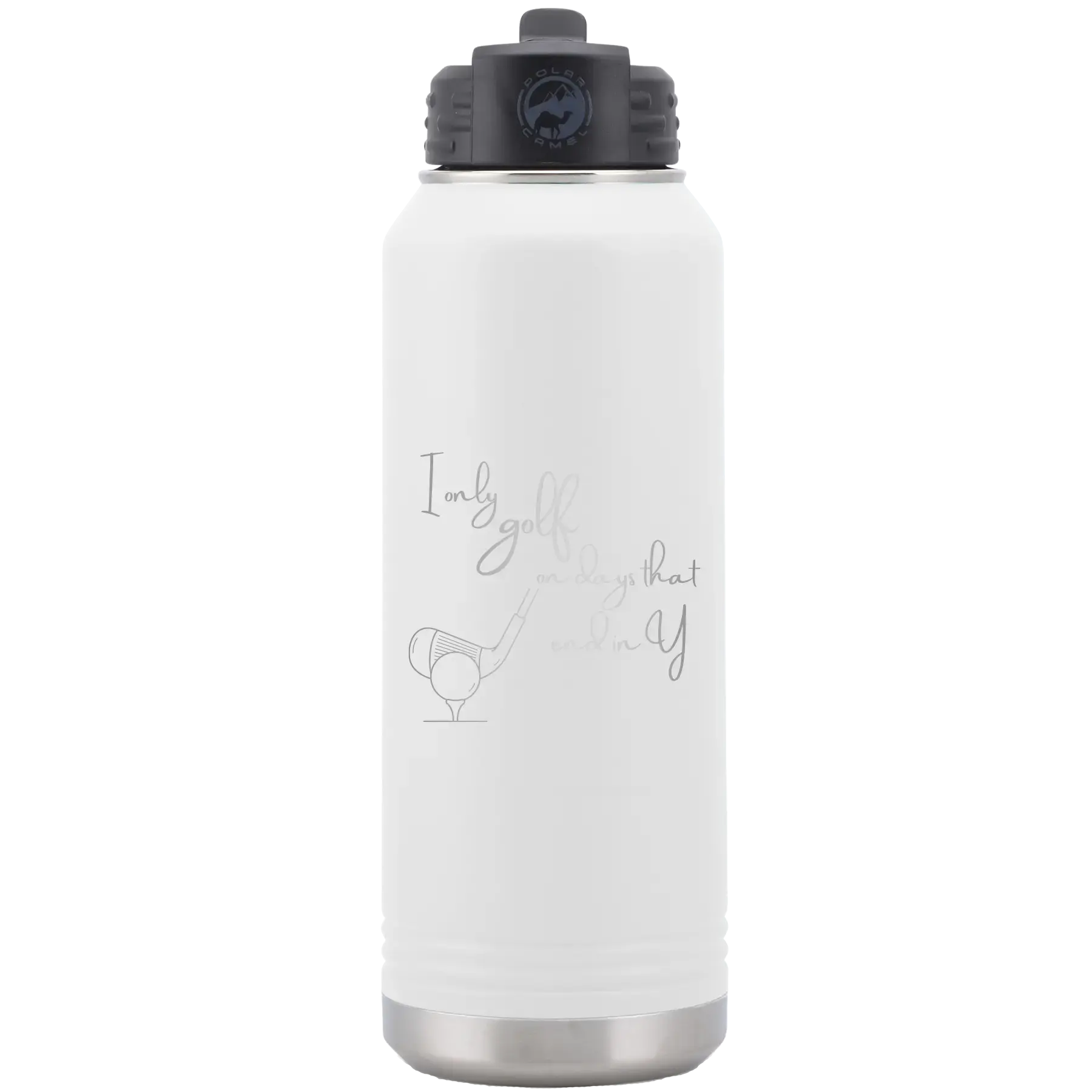 Personalized Days that end in Y 32 oz Water Bottle - White