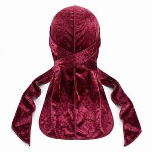 Premium Crushed Velvet Wine Red Durag