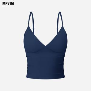 MFVIM Women's Camisole Tank Top 2025 Summer Halter Tank V-Neck Spaghetti Strap Sleeveless Shirt Nylon Womenswear workout tops gym shirts Black Minimalist workout tops gym shirts Spandex Basic workout tops gym shirts sporty Short,summerwins