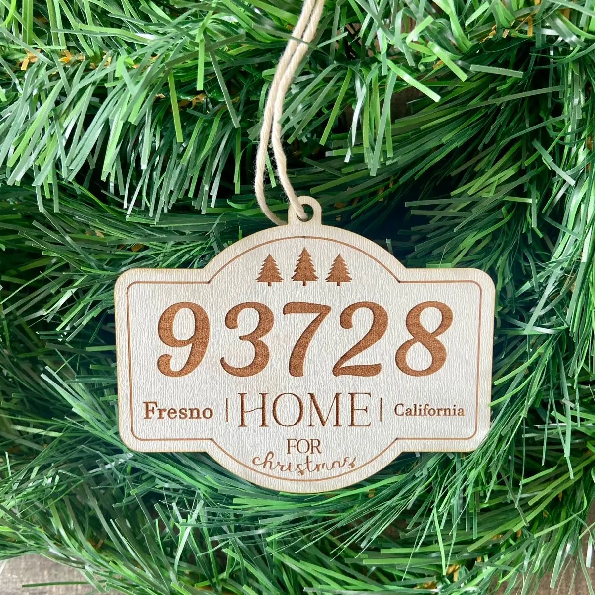 Custom Zip code ornament Decor Gift Hanging Hangable