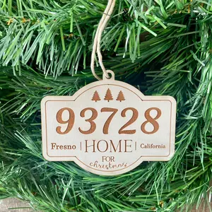 Custom Zip code ornament Decor Gift Hanging Hangable