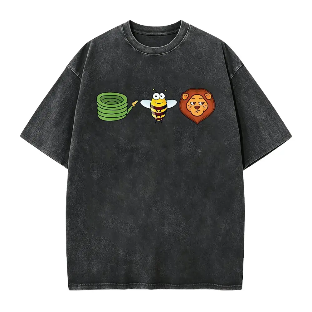 Hose Bee Lion Mens T Shirts Cotton Short Sleeve T-Shirt Crew Neck Tees Casual Shirt