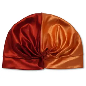Golden Red Ombre Metallic Turban