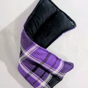 TherapTherapeutic heating-cooling rice bag, eye bag, heat pad, cold pack, allergy relief, migraine relief, heat therapy, spa, massage therapy, Purple Plaid