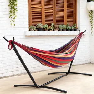 Hammock With Stand – 450 LB Capacity Steel Stand, Soft Lounge Swing, Quick No Tool Assembly, Lightweight Outdoor Hammock For Park Beach And Travel, Sturdy & Reliable, Vibrant & Breathable Comfort Soft Lounge Swing Soft Lounge Swing
