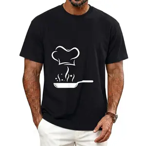 Comfortable Premium Chef Kitchen Cooking T Shirt for Men Black Round Neck Regular Fit  Workwear