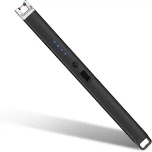 Electric Lighter, Rechargeable Lighter with Battery Indicator Light and Safety Switch, Electric Candle Lighters for Scented Candles,Barbecues, Camping, Holiday Parties