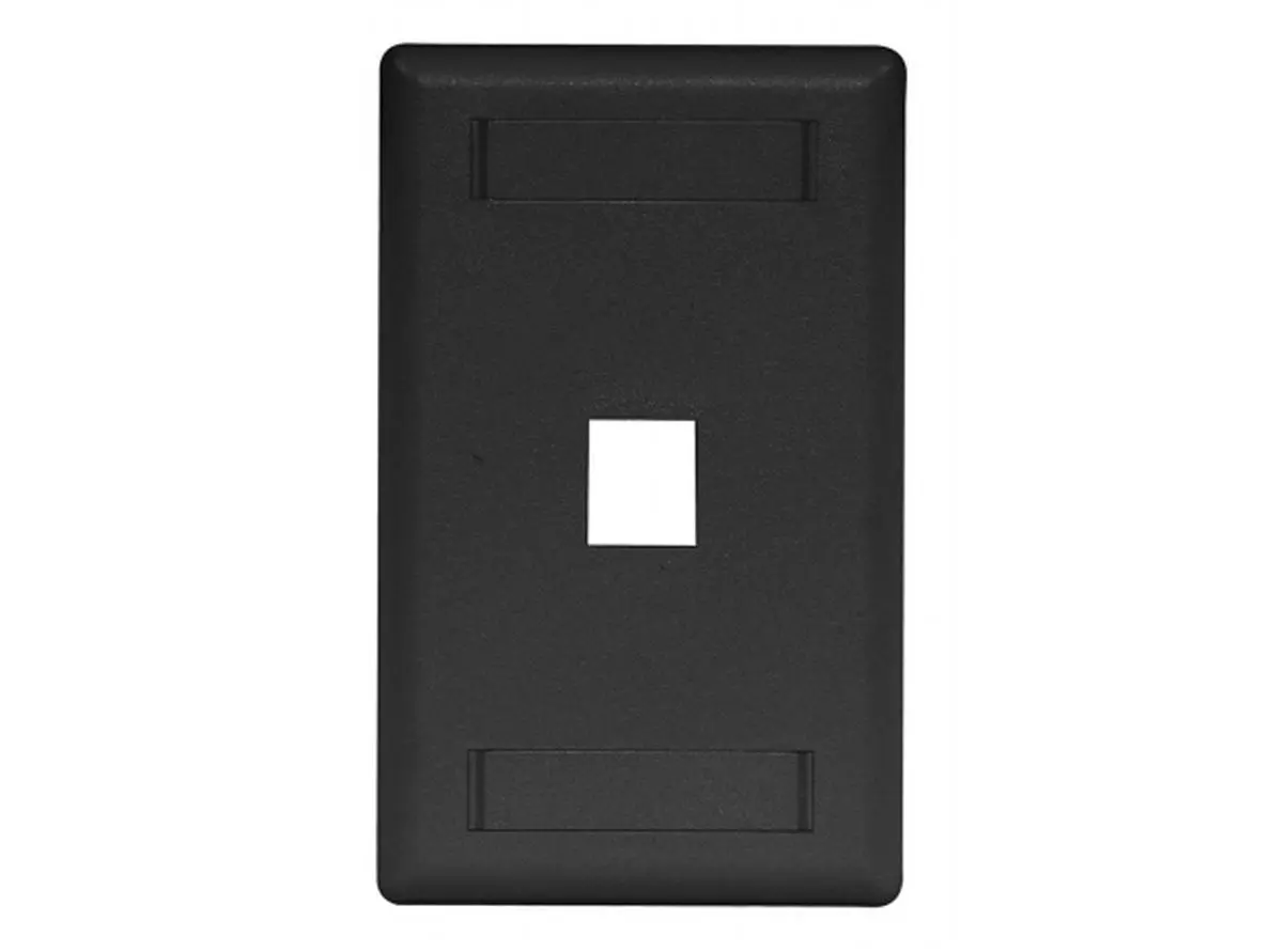 Hubbell IFP11BK Indoor Plastic 1-Port Rear-Loading Single-Gang Electrical Faceplate, Black