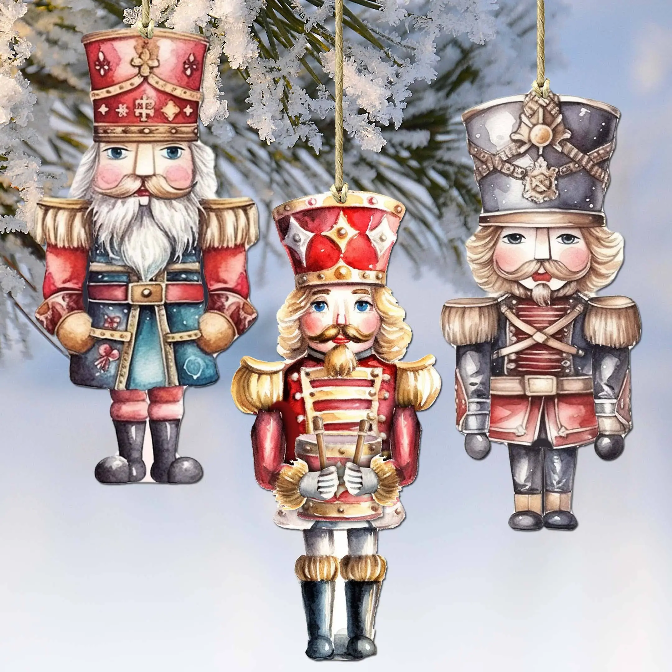 Ornament: Nutcracker Decorative Wooden Ornament 3 Styles to Choose From