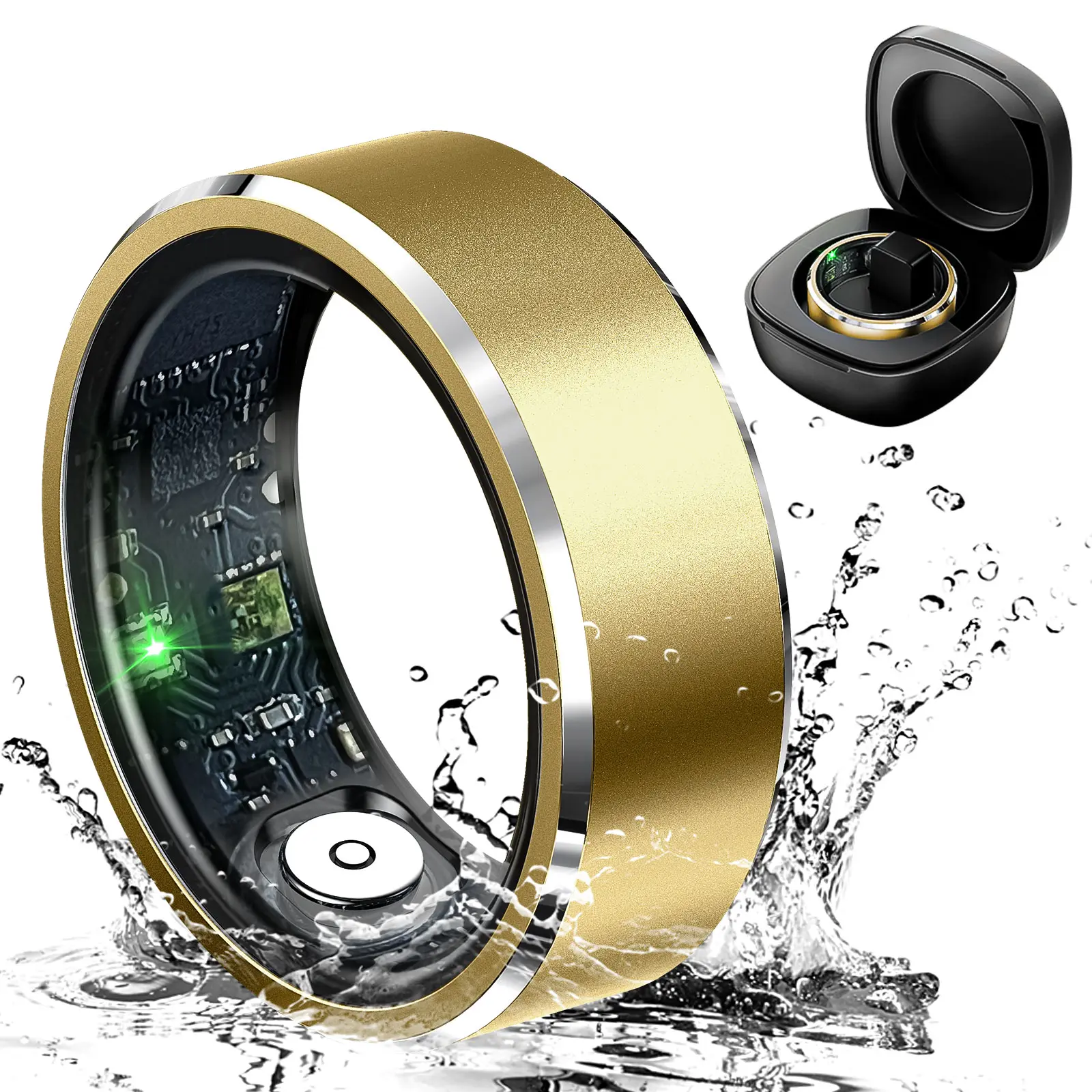 EIGIIS Smart Ring With 5ATM Waterproof Design, Gesture Control Technology, Smart Wearable Ring With Charging Case, Lightweight Daily Wear, Long Battery Life, Activity Modes, Compatible With Android And iPhone Devices