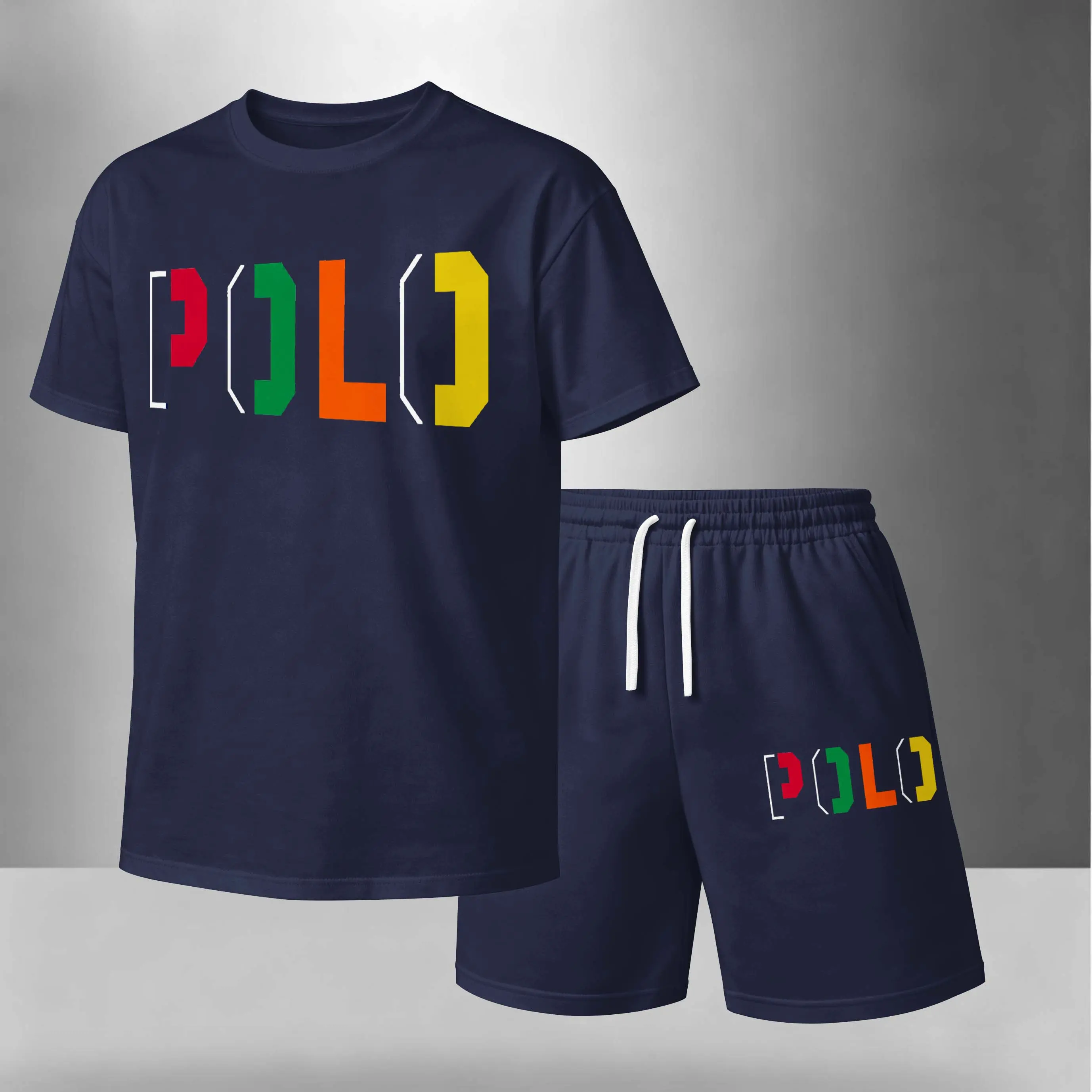 Men’s Summer 2 Piece Set, Letter Print Short Sleeve T Shirt and Drawstring Shorts Matching Outfit, Lightweight Breathable Casual Set for Travel, Streetwear, Beach, Vacation, and Daily Wear