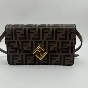 Pre-owned FENDI canvas small messenger shoulder bag