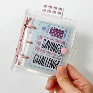 Mini Money Organizer Binder with Custom Envelopes - Portable Savings Challenge Wallet, Essential Budgeting Accessory with Stylish Financial Tools for Effective Money Management, Savings Challenge Planner, Monthly Budget Planner