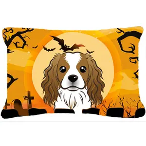 Carolines Treasures  Halloween Cavalier Spaniel Fabric Decorative Pillow