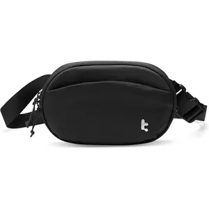tomtoc Belt Bag with RFID Blocking, 1.5L Cross Body Fanny Pack, Sling Bag, Waist Bags with Adjustable Strap for Travel Walk, Black