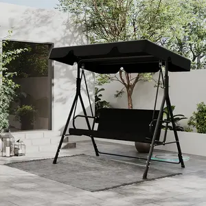 Outdoor Swing for Adults, Covered with Canopy, Equipped with Heavy Duty Stand & Adjustable Bracket, Perfect for Backyard, Garden Or Lawn, Patio Swing Set