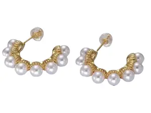 Protect Your Pearls Of Wisdom Pearl Covered Gold Hoop Earrings