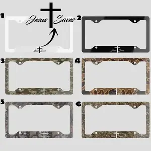 Jesus Save Camouflage License Plate Frame, Car Exterior Accessories, Available In 6 Colors, Gift For Him , Gift For Her