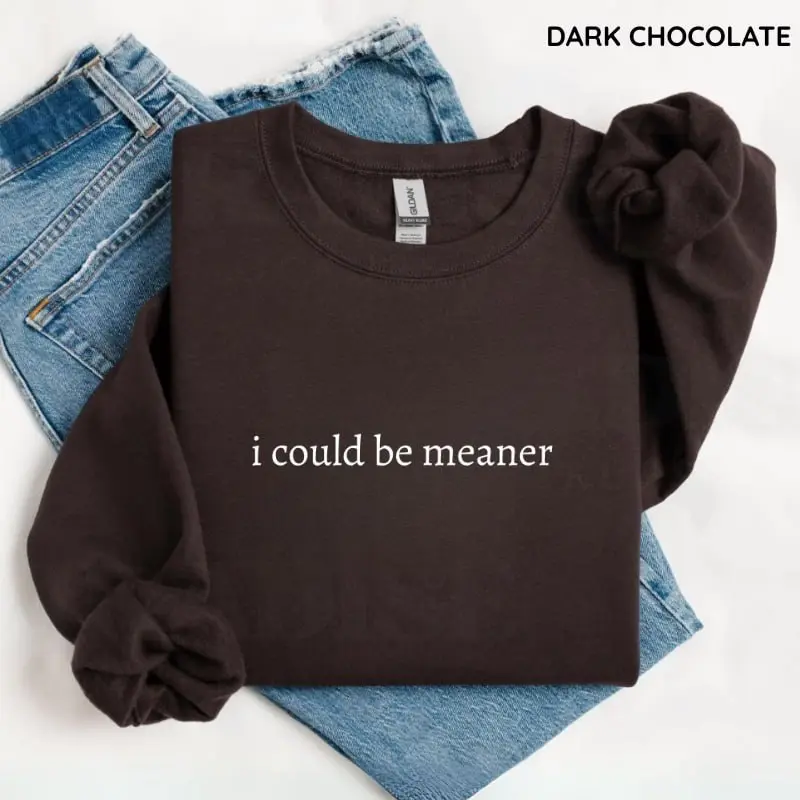 I Could Be Meaner Sweatshirt, Funny Quote Shirt, Women’s Favorite Top, Sarcastic Apparel, Trendy Casual Outfit, Tops